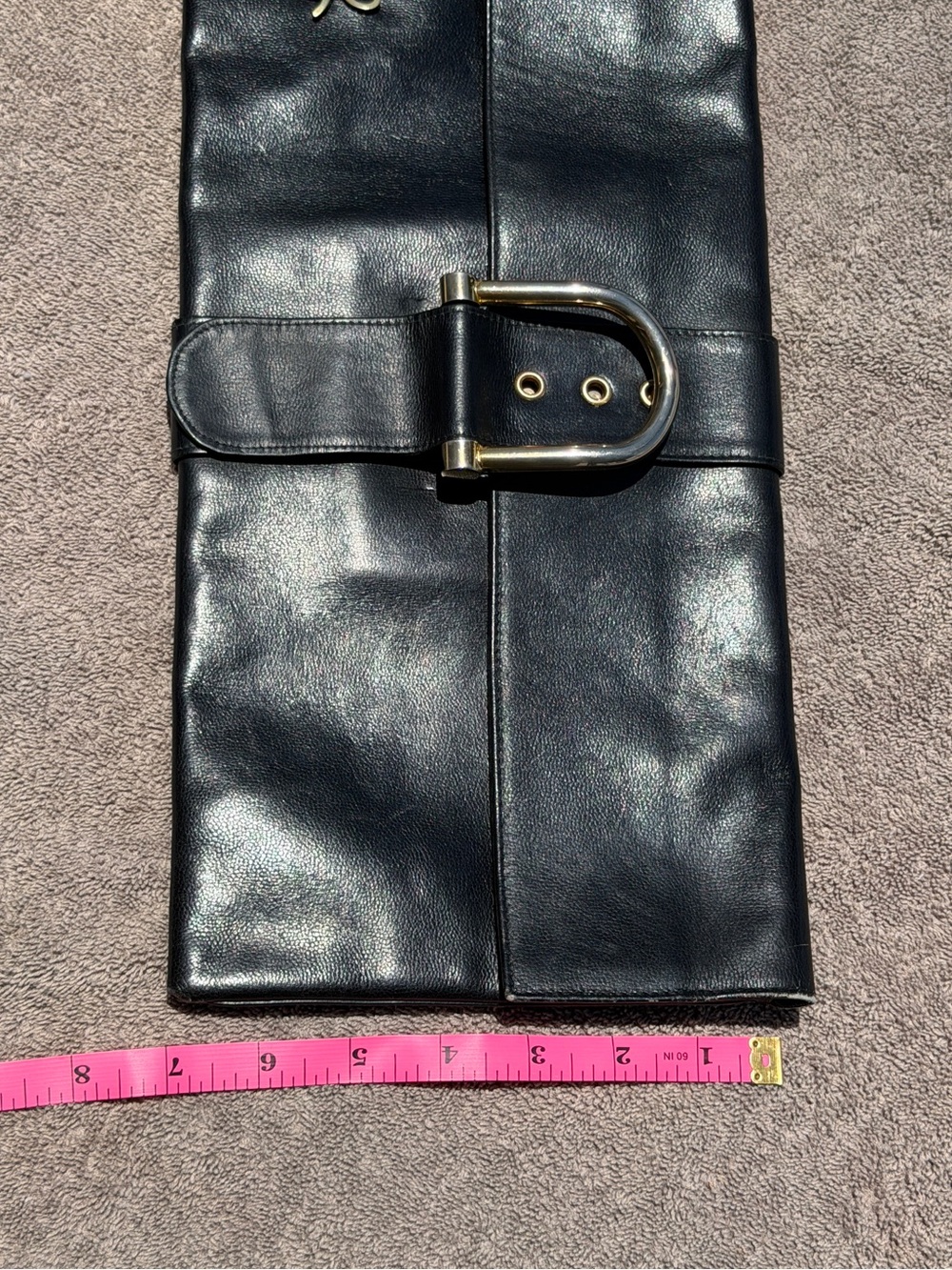 Roberta di Camerino Black Leather Belted Clutch Bag Vintage - Picture 9 of 15
